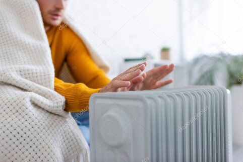 Radiador desligado numa casa sem aquecimento